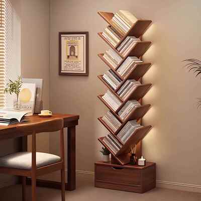 简易置物架树形小书落地展示柜客架k5145厅收纳架家创柜绘本意书