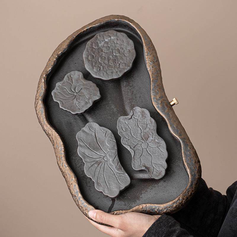 复古茶盘家用茶几陶瓷托盘泡小型客厅干储水式泡茶中式台荷叶排水,餐饮具,茶盘,淘宝优惠券,粉丝福利购,淘宝优惠卷