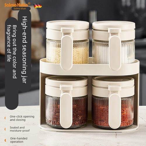 厨房调料罐组合套装家用玻璃瓶盐罐味精佐料调料盒置物架收纳架子