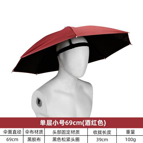 防晒大号头戴雨伞地摊彩虹伞坐