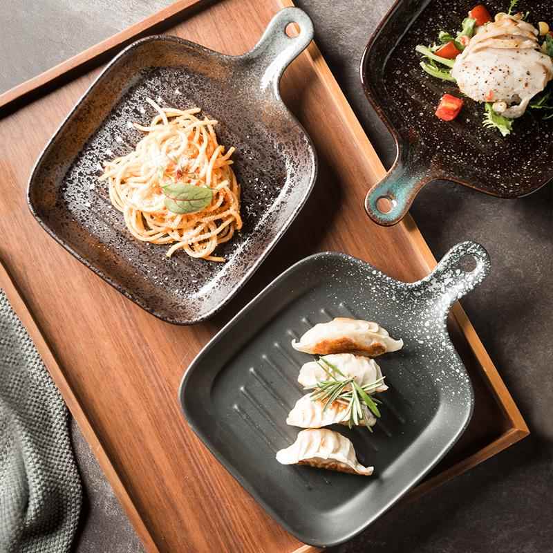 网红烤盘烤箱盘陶瓷盘子家用平盘烘培焗饭盘日式餐具特色盘菜盘