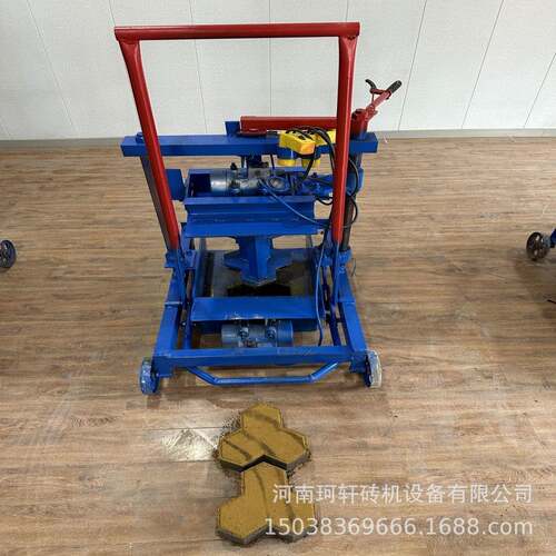 路面常用砖型水泥铺路砖机枫叶型免烧砖机便携式易转场