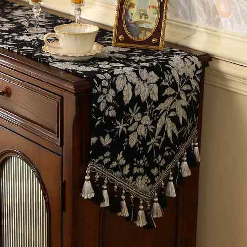 F98M5H79式复古古桌旗法式美感茶几旗风盖布中斗柜电视柜餐桌布长