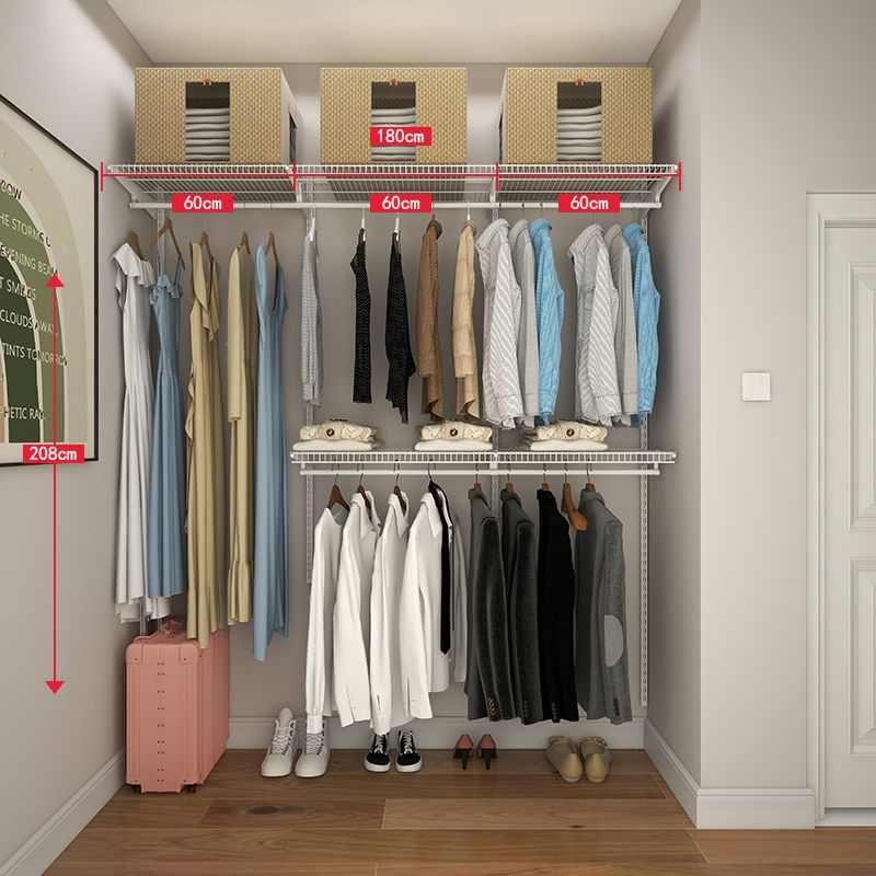 钢制衣架DIY金属衣柜开放式砌墙衣帽间钢架结构卧室壁挂墙储物间