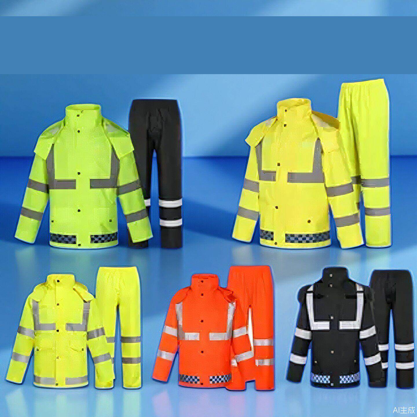 交通反光雨衣雨裤男上衣牛津布荧光绿黄加厚防雨服男时尚套装印字