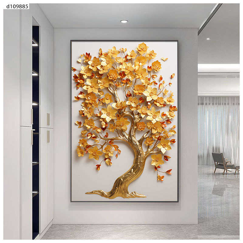 玄关入户走廊进门背景墙抽象花朵花卉挂画晶瓷镶钻立体餐厅装饰画图片