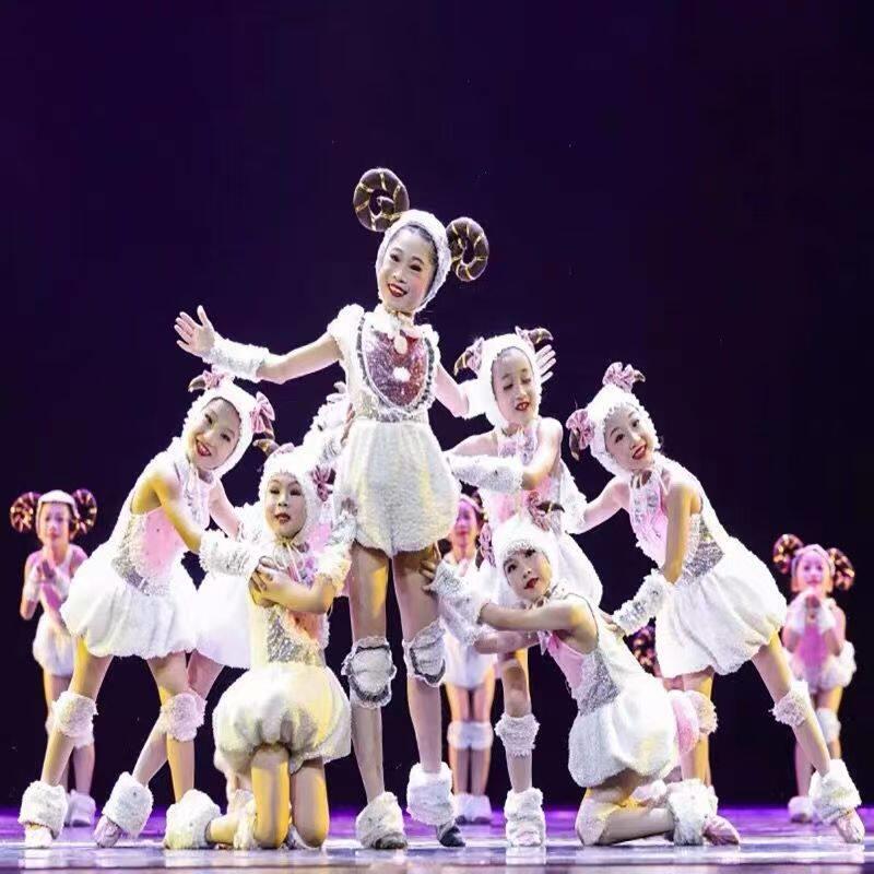 新款舞蹈服小荷风采羊羔跪乳演出服幼儿园动物小羊喜羊羊表演服装