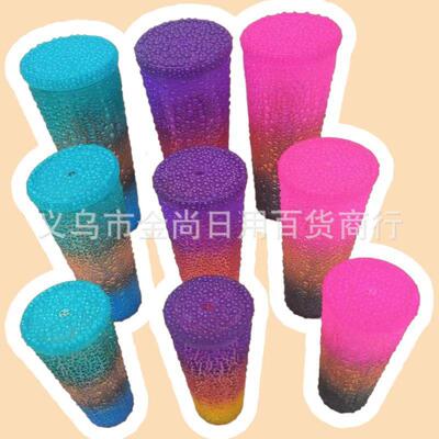 New Cross-border Double-layer Cold Drink Cup with Sparkling