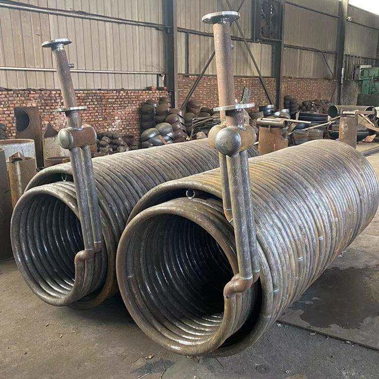 锅炉盘管异型导热油螺旋盘管DN50双管双层盘管