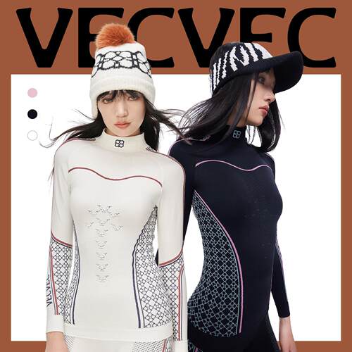 VECVEC滑雪速干衣女运动单双板针织内衣一体织紧身保暖排汗打底衣