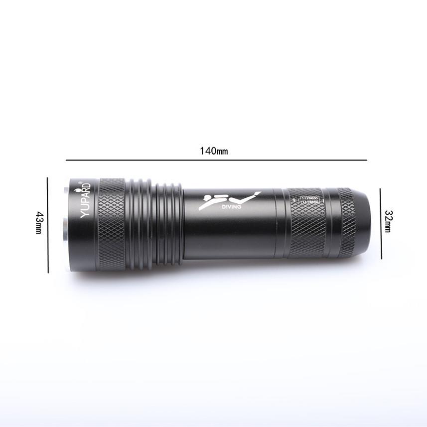 两颗灯泡T6黄光紫光强光潜水L2补光手电筒头灯水下远射防水26650图片