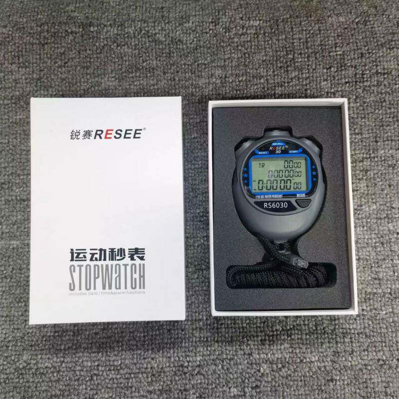 秒表10道30道60道180道跑步比赛健身电子运动计时器记忆码表3排MB
