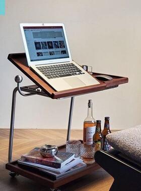 中式风小推车实木边置物架发沙可移动茶几多不几锈钢功能中PSL古