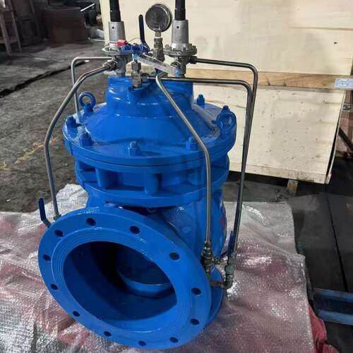 DN500大口径GA6700-10Q隔膜角式水击泄放阀球墨QT450铸铁法兰连接