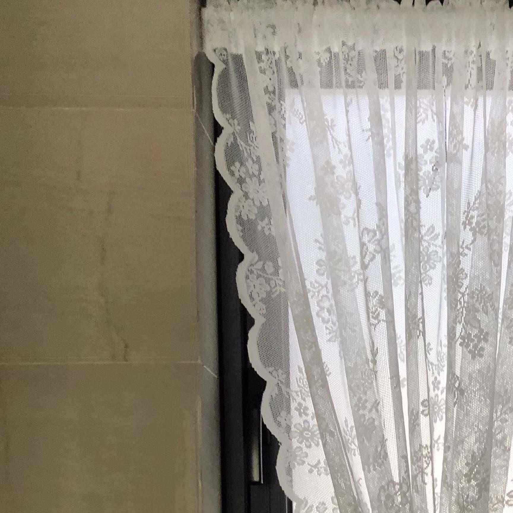 思幔小窗户窗帘白色蕾丝法式短帘卫生间厨房卧室门帘飘窗窗纱定制