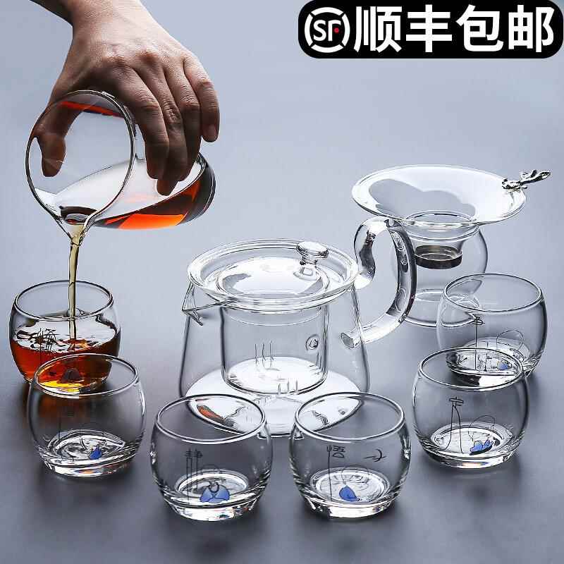 E0PB玻璃茶具套装家用办公室会客泡茶壶透明功夫茶杯2022新款