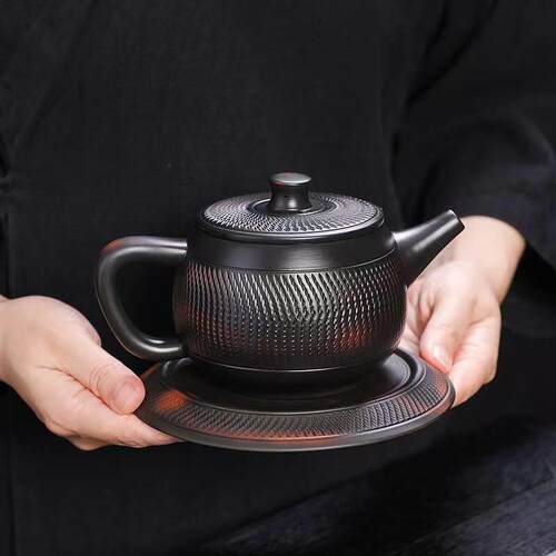 建水紫陶全手工跳刀汉瓦凤鸣壶大容量茶壶高档功夫茶具套装泡茶壶