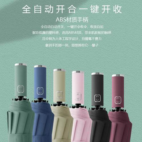 红叶大米雨伞三折晴雨两用防晒遮阳伞自开收UV黑胶太阳伞广告