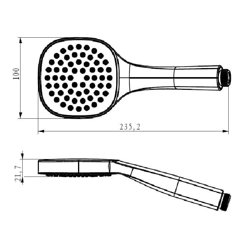 手持花洒跨境方型塑料电镀含氧省水增压单功能淋浴喷头厂家直供