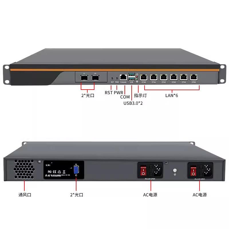 倍控1U工控机双电源冗余模块ROS软路由J4125 N5105 J6412 I3I