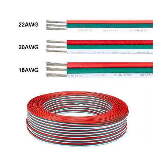 22/20/18AWG 0.3/0.5/0.75平方三芯线3P彩排线幻彩LED灯条延长线