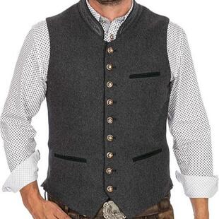 Men's vest V-neck groom groomsman wedding dress vest