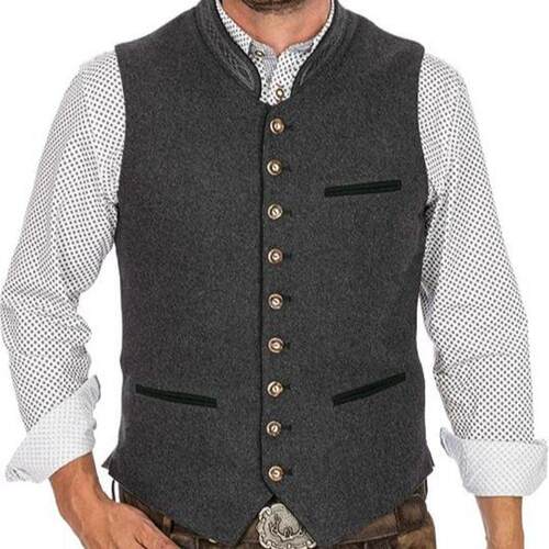 Men's vest V-neck groom groomsman wedding dress vest