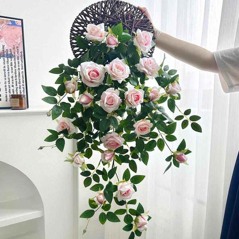 客厅壁挂遮挡阳台仿真装饰藤蔓户外玫瑰花室内假吊兰花墙面花摆设,鲜花速递/花卉仿真/绿植园艺,仿真绿植,淘宝优惠券,粉丝福利购,淘宝优惠卷