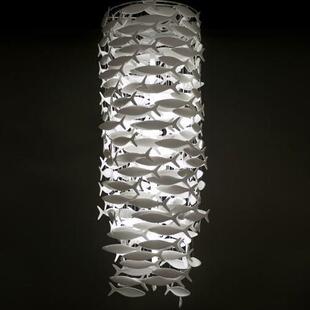 简约螺旋鱼群吊灯酒店售楼部个性楼梯间餐厅椭圆设计师艺术装饰灯