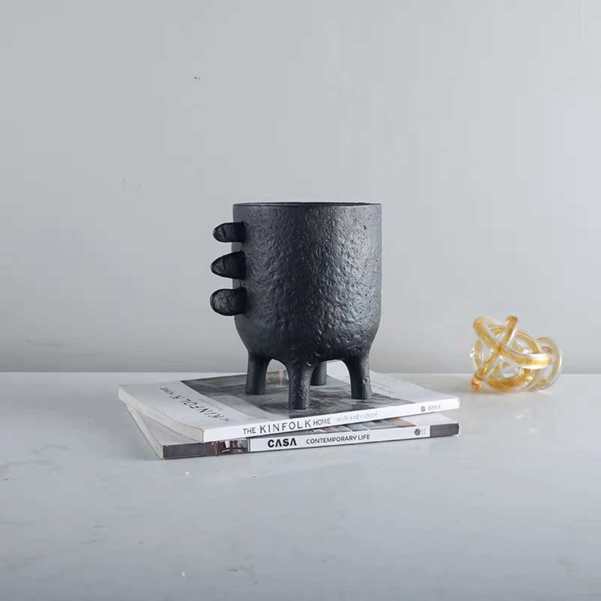 简约现代轻奢创意软装饰品家居样板房间玄关柜仿古青铜工艺品摆件