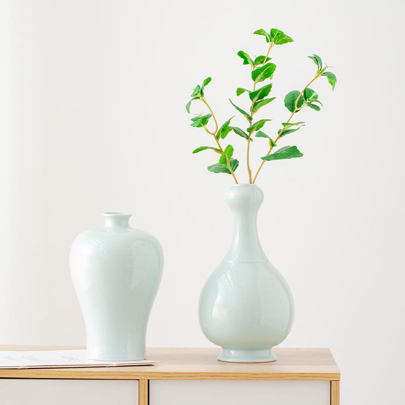蜀门宋代美学青瓷陶瓷花瓶客厅玄关禅意装饰干花水养鲜花插花摆件