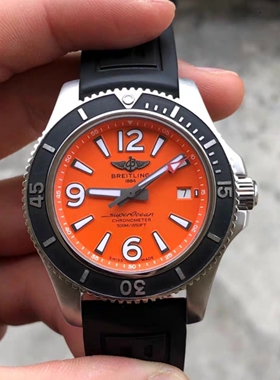 橙色盘98新42mm百年灵超级海洋A17366D71O1S2自动机械男手表正品