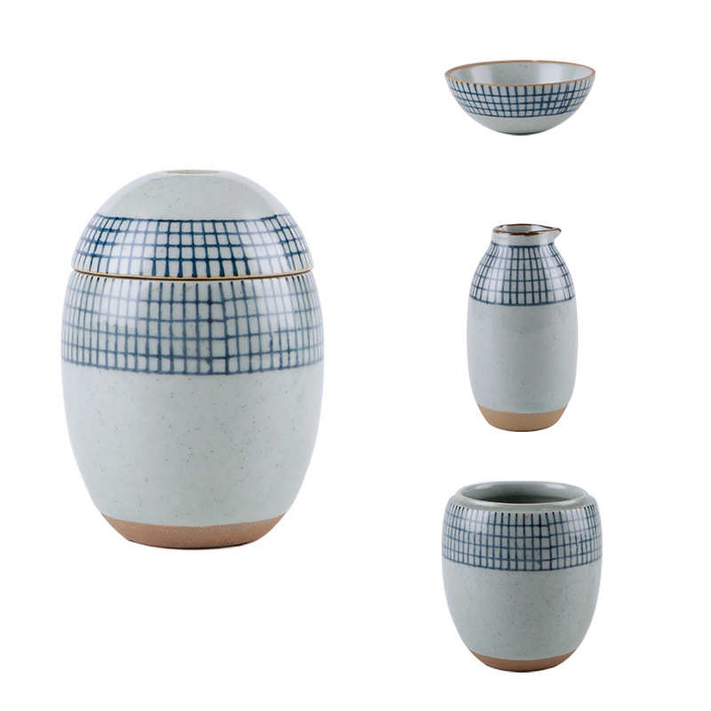 日式复古创意手绘温酒壶陶瓷温酒器家用烫酒酒具套装清酒壶批发