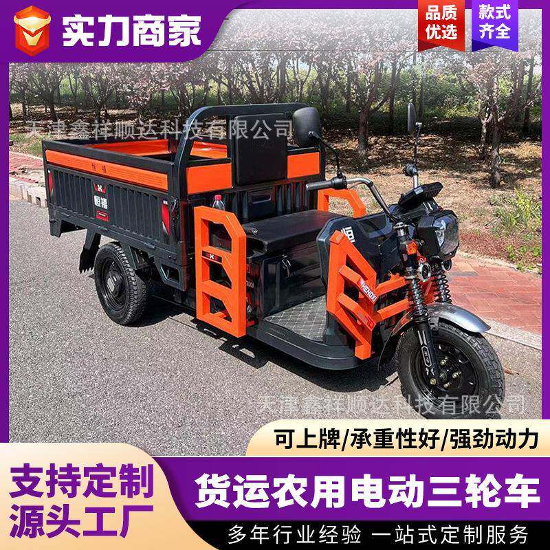 电动三轮车农用电瓶车大功率拉快递接送孩子车可上牌代步车偏三轮
