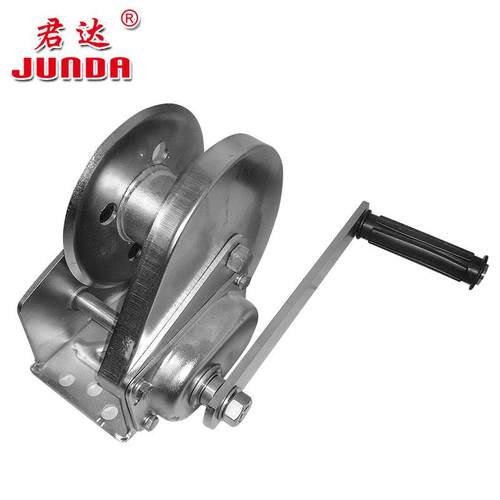 304不锈726钢机手摇绞盘自刹车摇手动绞车手卷机牵引1200磅小扬吊