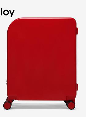 高档alloy拉乐红色行李乙箱时尚潮流结婚出嫁旅行箱pc杆箱阿登机