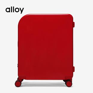 高档alloy拉乐红色行李乙箱时尚潮流结婚出嫁旅行箱pc杆箱阿登机