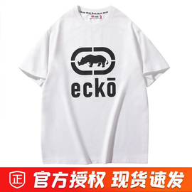 Ecko 犀牛情侣美式宽版重工潮流印花T恤休闲宽松男女上衣 ET94101