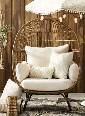 台桌Y93室内吊篮躺床沙发鸟巢单人藤椅家小具单椅人藤编懒阳人躺