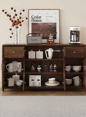 新中式边柜实木酒餐厅边柜靠墙餐家用房柜储物柜碗柜PIM客厨厅茶