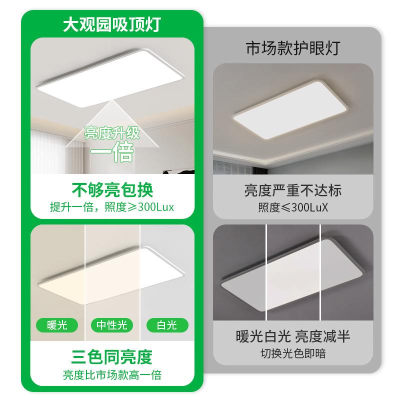 客厅灯吸顶灯现代简约高端家用超薄护眼卧室大厅主灯中山灯具002L