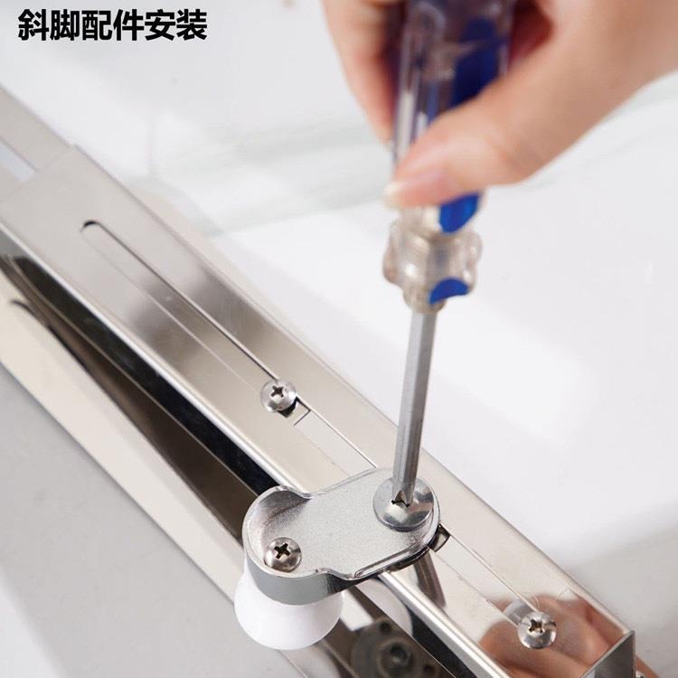 免打孔微波炉支架不锈钢壁挂式置物架烤箱架子可折叠可伸缩三脚架