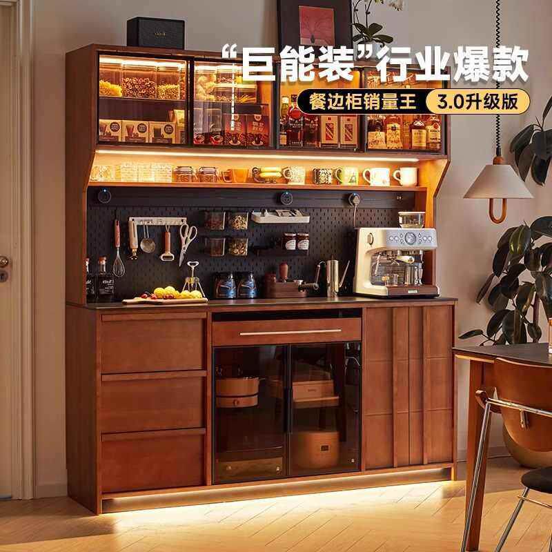 时光3.0餐柜法式覆古实木餐边柜中古风客厅收纳柜吧台柜茶水柜