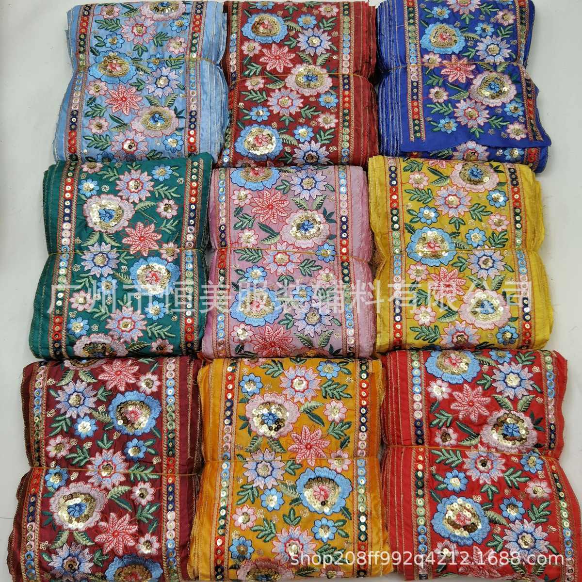 厂家新款现货花边辅料批发 民族风花边电脑刺绣织带服装辅料