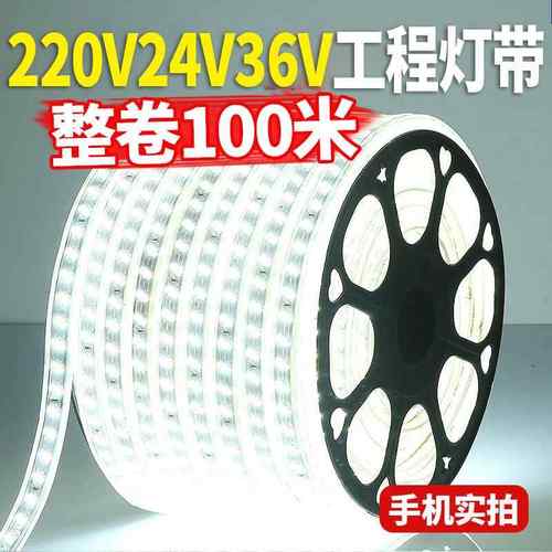 灯带led灯条220V超亮户外防水工程隧道36V低压24V客厅吊顶氛围灯