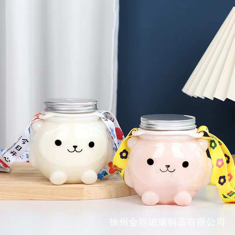 食品级塑料罐500ML塑料瓶一次性零食罐pet棉花糖包装袋奶茶外卖瓶