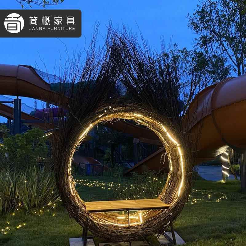 新款直销巴厘岛网红鸟巢庭院度假村秋千吊篮吊椅酒店民宿网红拍照