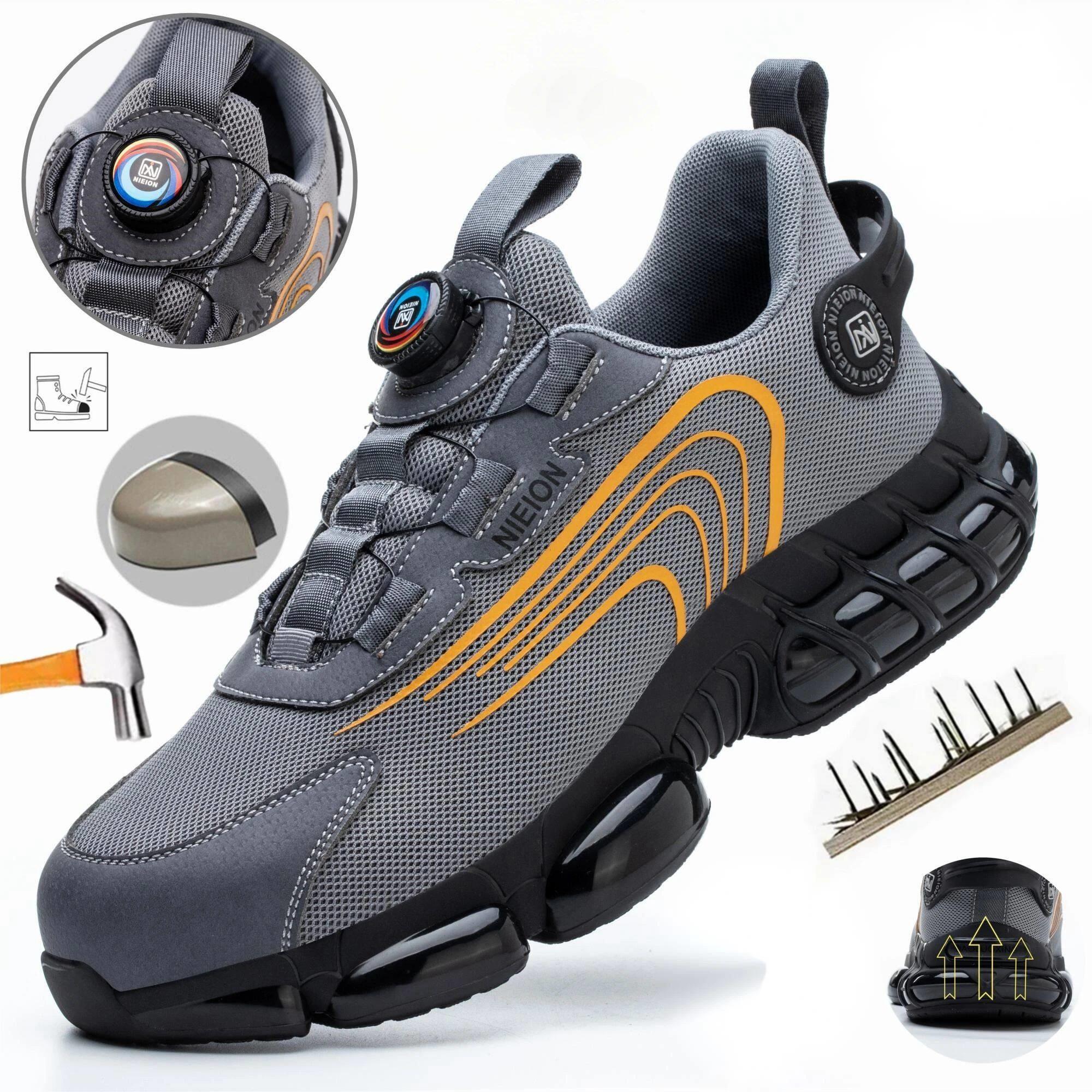 Rotary Buckle Work Sneakers Protective Shoes Safety Industri - 实物图