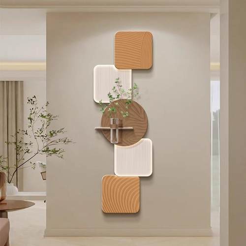 可植水培入玄关装饰画带灯画简约立挂体绿正户对门画过道尽头ZA05