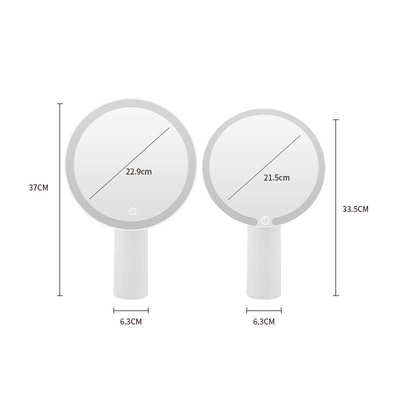 妆光批带led美桌面 台式梳妆镜子定制宿舍小圆镜 发光化妆镜灯补